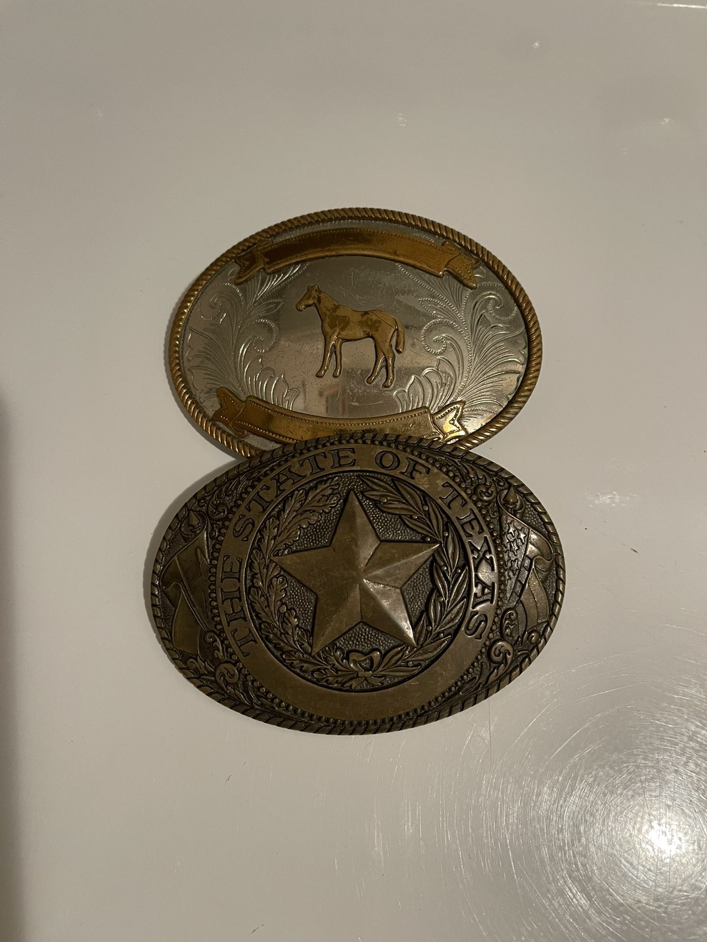 Vintage Tony Lama State Of Texas Belt Buckle