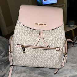 Crème, Pink, And Grey Michael Kors Backpack 