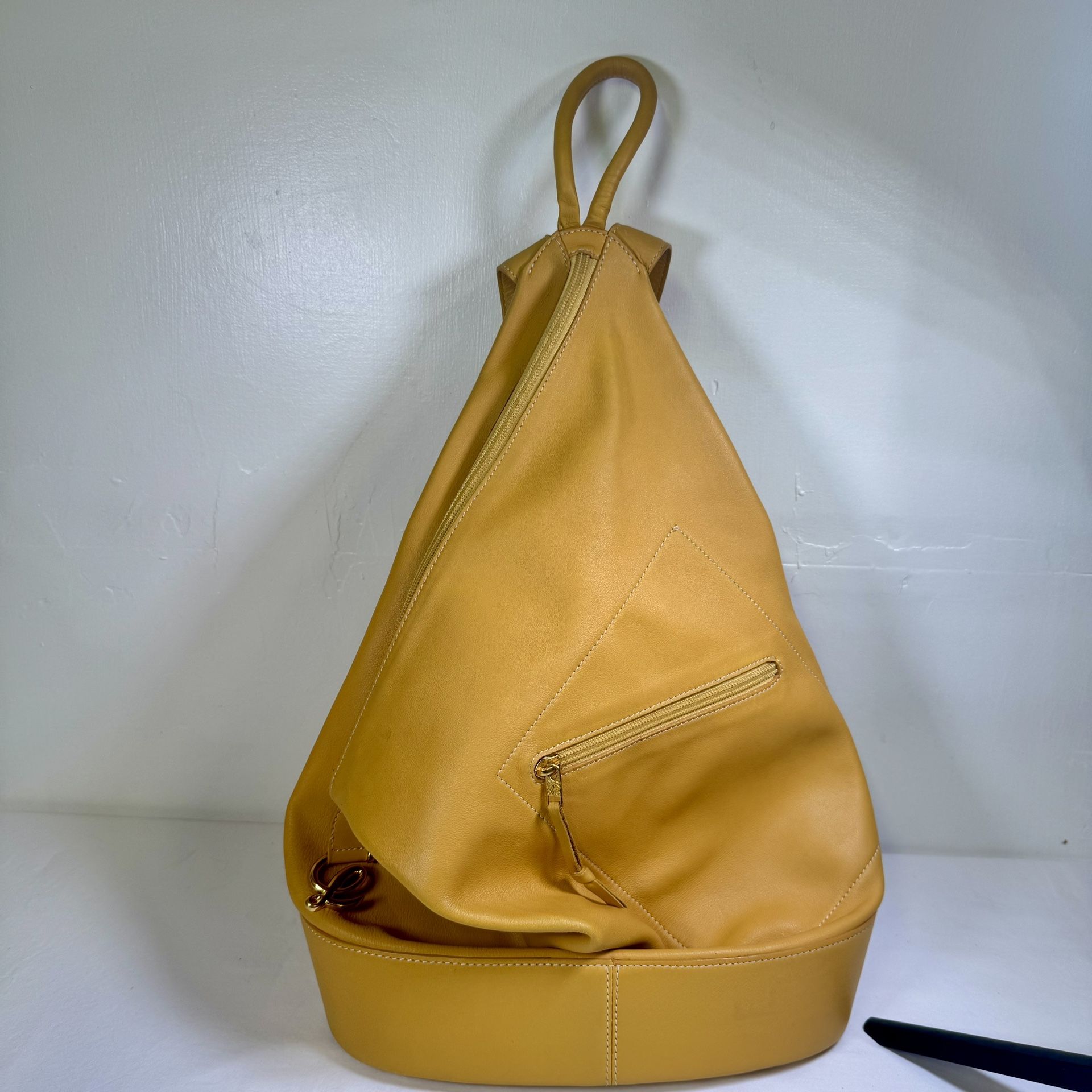 Loewe Butter Yellow Leather Backpack