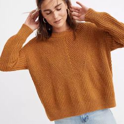 yet Madewell Joslin Crewneck Pullover Sweater rust/orangs size small