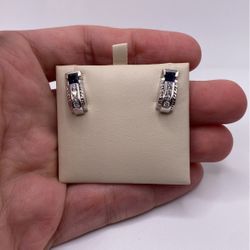 Diamond & Sapphire Earrings (0.40 C.t) Cert!