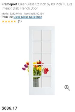 32 In X 80-in Interior French Door Solid Pine