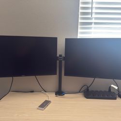Dual Dell 27” Gaming Monitor Setup – 1440p 144Hz + Adjustable Arm (Bases Included)