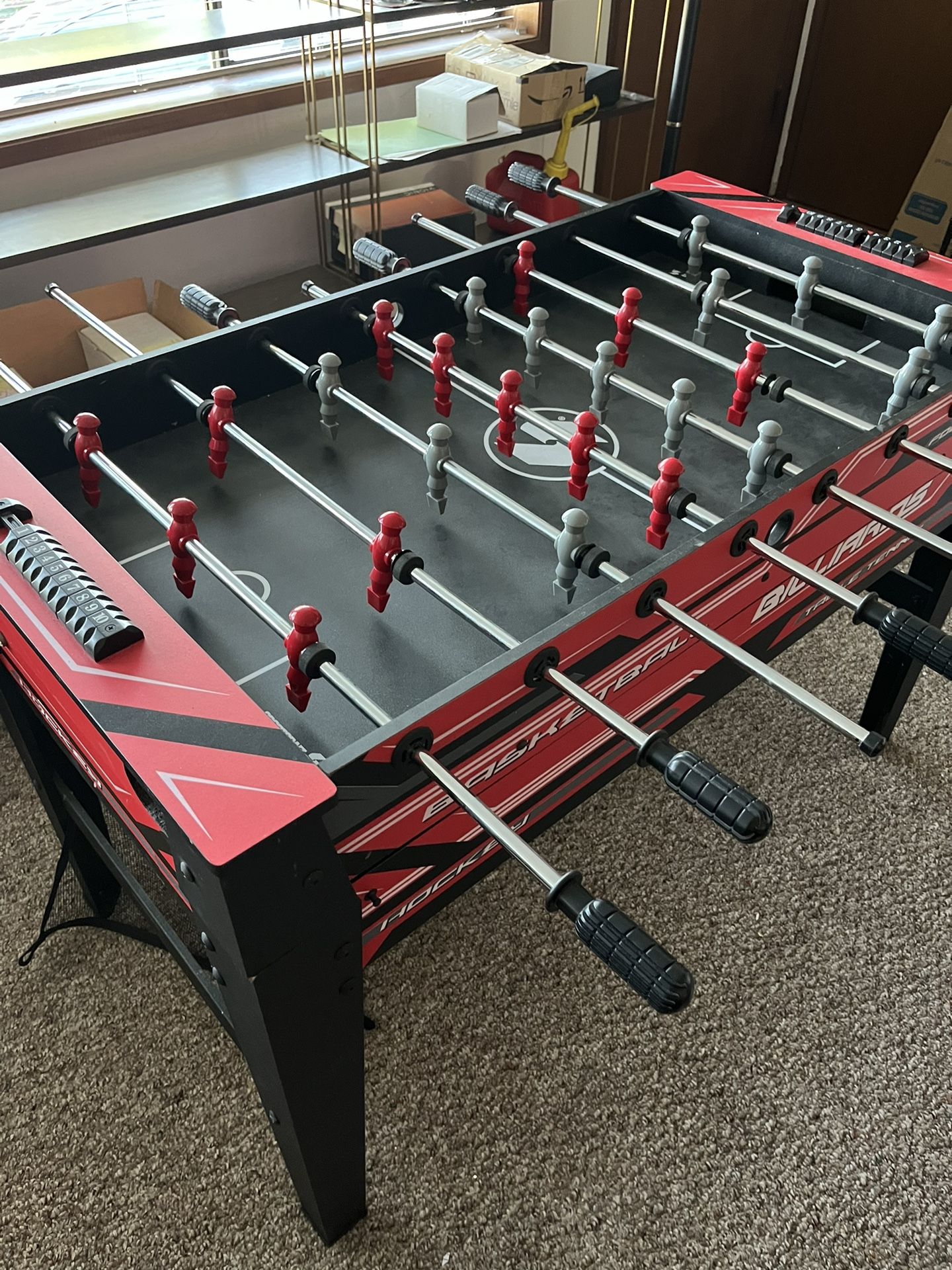 Sportcraft kids multi-game table: foosball, hockey, basketball, table tennis, billiards