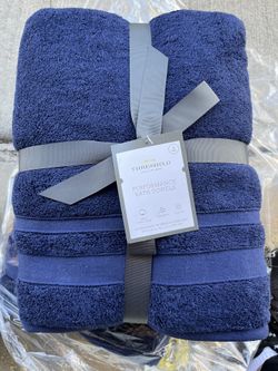 Navy Blue Bath Towels 4 Towels