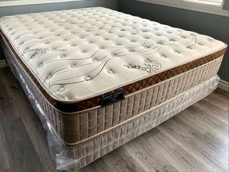Queen Organic Cloud Edition Europillow Top 12inch Mattress And Boxspring