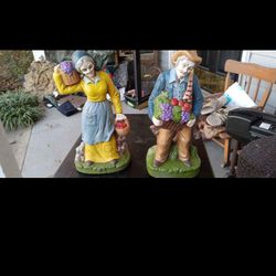 Vintage Old Man And Old Woman Figurines 