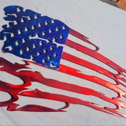 American Tattered Flag  24"x13"