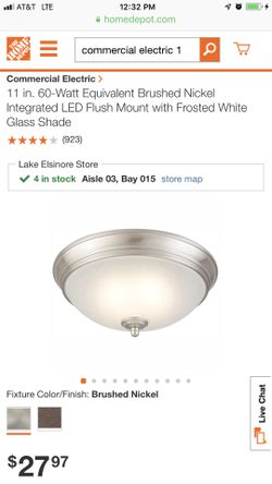 Commercial Electric 11” flush mount silver light