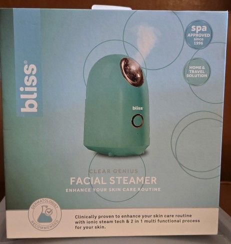 Brand New Bliss Clear Genius Facial Steamer – Never Opened