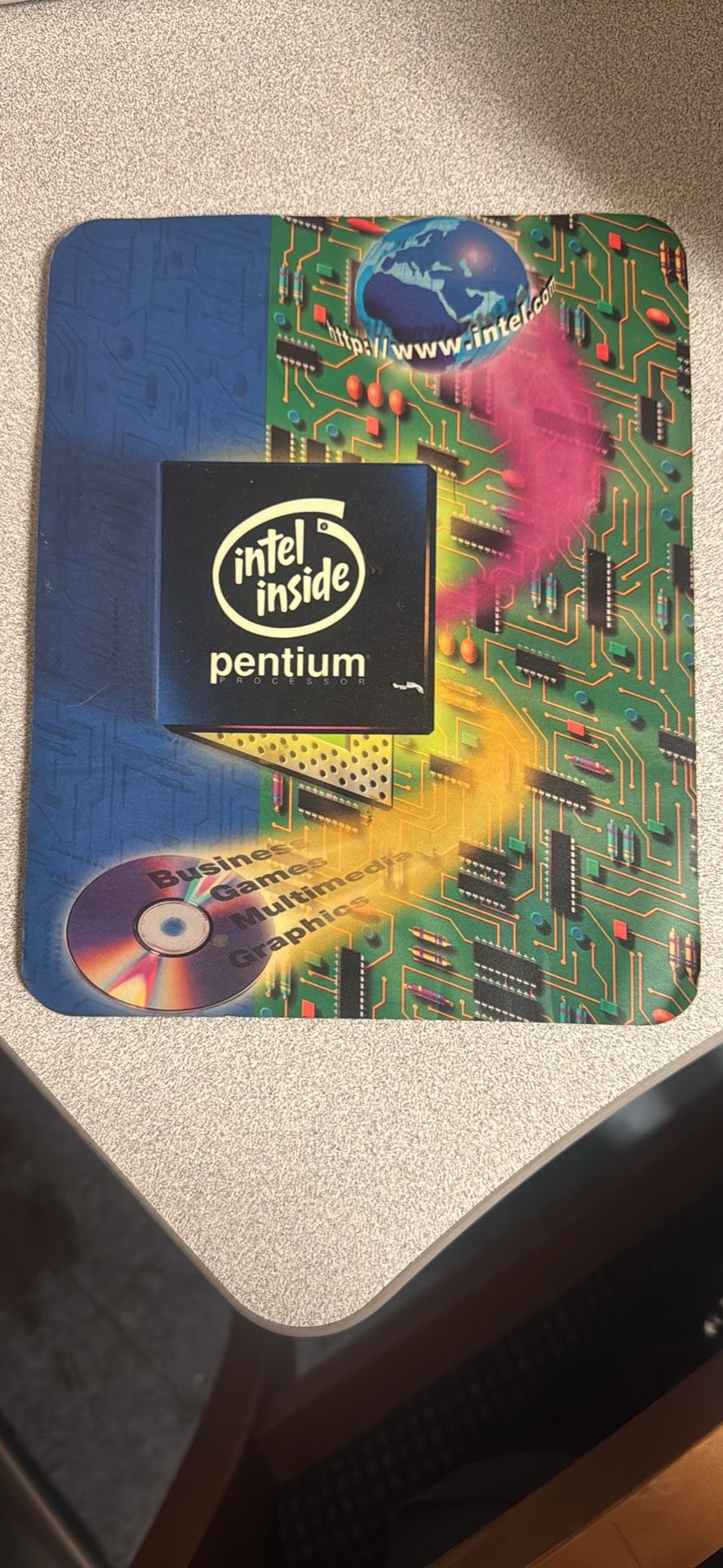 Vintage Intel Pen And Mouse Pad