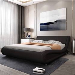 NEW Cheap Yet Deluxe Sleek Platform Bed W/ Adjustable Headboard 