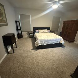 Queen Bedroom Includes frame, slats, nightstands & 27 Inch LG  Television