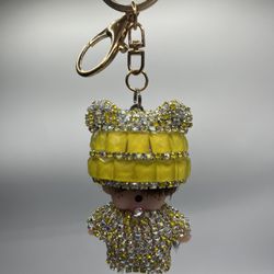 Full diamond labubu Keychain（yellow）