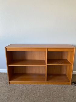 Wide brown shelf