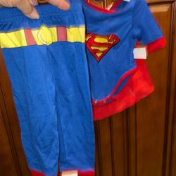 Superman infant boys  Halloween Costume With Cape  0 to 6 months new