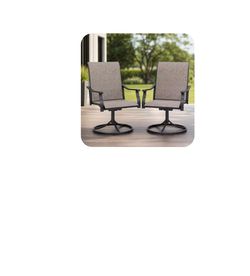 Black Swivel Textilene Metal Patio Outdoor Dining Chair (2-Pack)