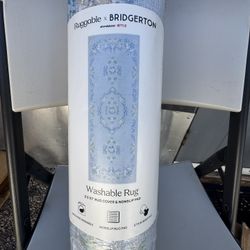 NEW Ruggable 2'x7' Washable Bridgerton Aubrey Hall Garden Runner Rug Blue