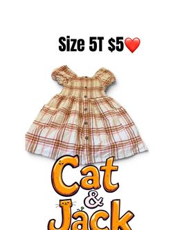 Cat & Jack Girls Plaid Dress Size 5T great condition ❤️❤️032126 M17