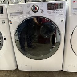 LG white front load washer