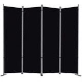 4 Panel Room Divider, 6 FT Folding Privacy Screen with Wide Feet, Freestanding Partition for Room Separation, Portable Room Divider Panel, 89" W x 71"
