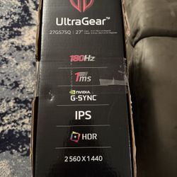 LG  27” 1440p 180hz Gaming Monitor