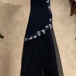Long Black & Silver Design Dress