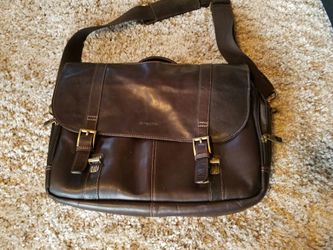 Brown leather satchel - Samsonite