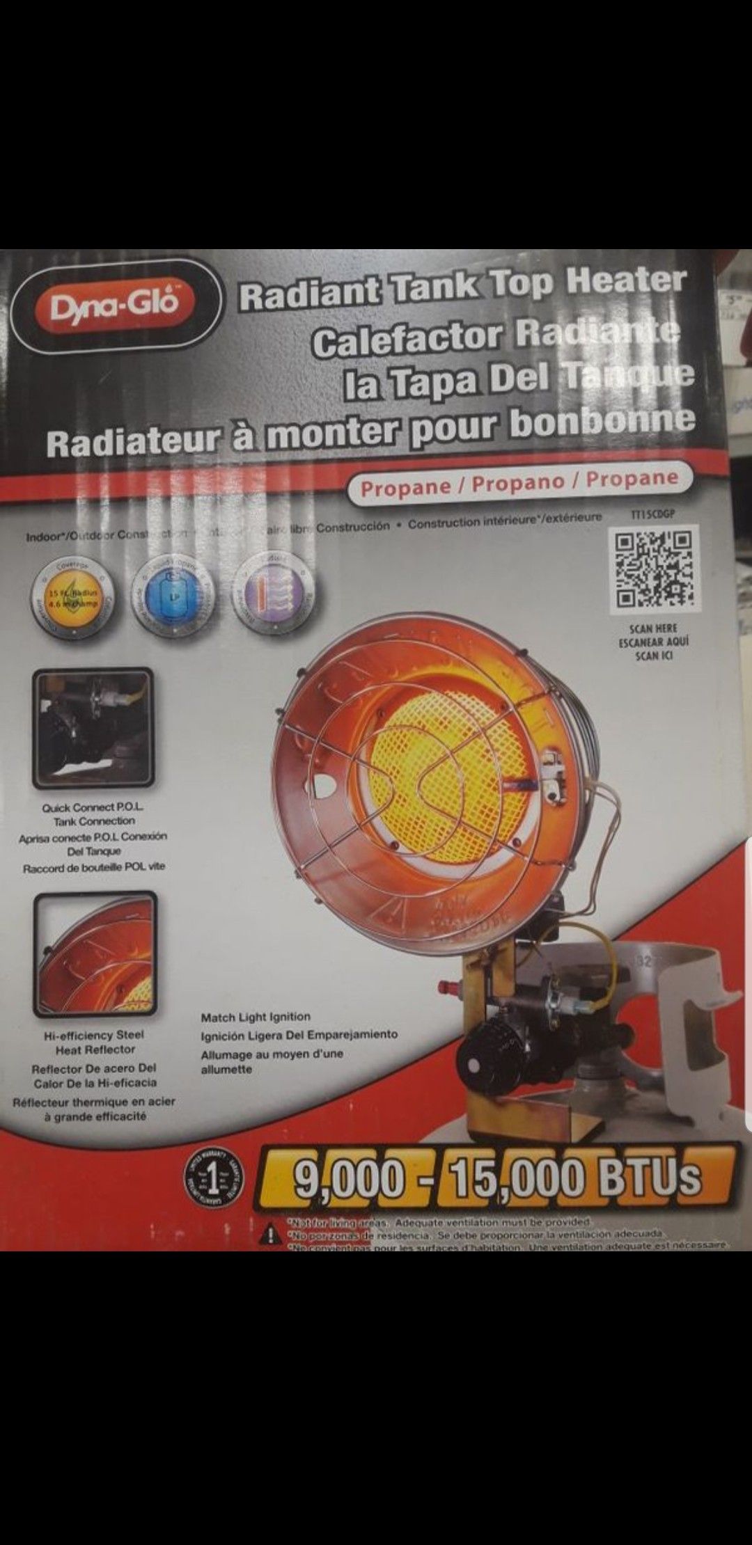 Radiant tank top out door heater