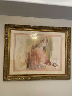 Framed canvas, art hand painted