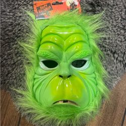 Grinch Halloween Mask with Fur one size