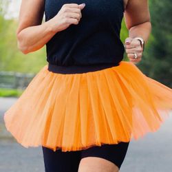 Orange Tutu Skirt Mesh