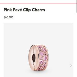 Two pink pave clips charm