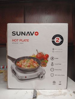 Sunvavo 1500W Hot Plates for Cooking, Electric Single Burner with Handles, 6 power levels