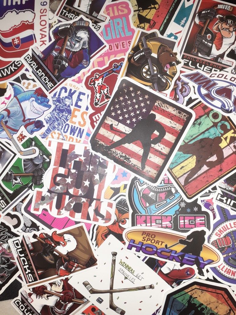 100pc Vinyl Waterproof Hockey Stickers