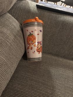 Disneyland Park Chip and Dale Halloween Tumbler Cup with Lid 16oz