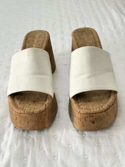 CORK PLATFORM SANDALS SLIP ON