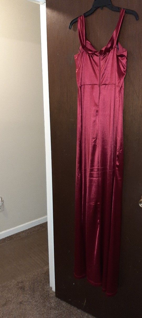Dark Red Floor Length Dress