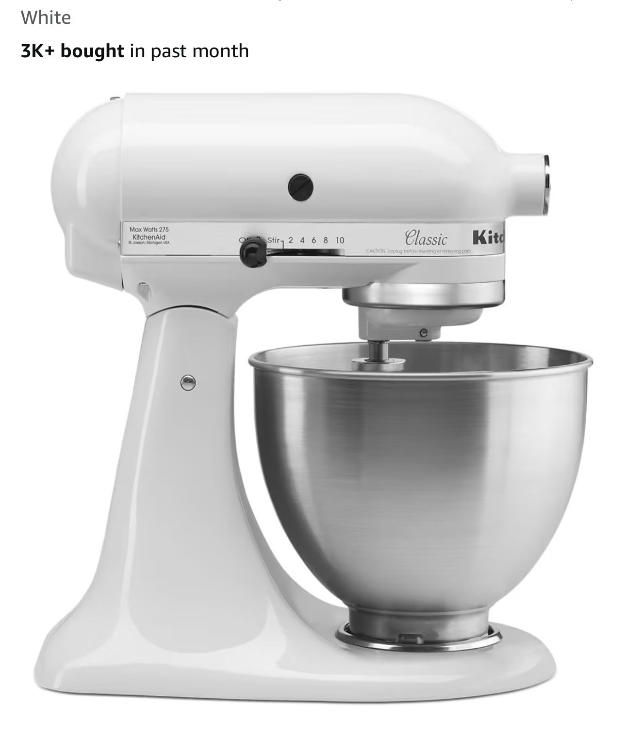 KitchenAid 4.5qt standup mixer, new: $