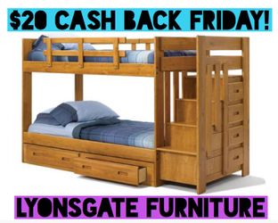 $20 CASH BACK FRIDAY New Staircase Bunkbed
