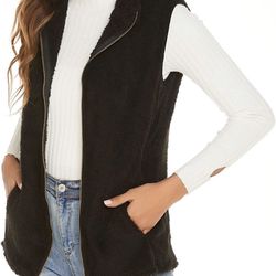Vests for Girls Sleeveless Fleece Jacket Lightweight Zip Up Waistcoat Outerwear with Pockets small ( please follow my page all brand new )