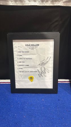 Cole Hollow Signed Setlist & Pick