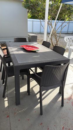 Juego de patio PVC / 6 chairs