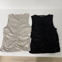 Cream & Black Abercrombie Tops