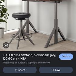 IKEA IDASEN Sit Stand Desk Brown And Grey
