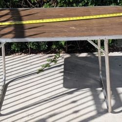 Vintage Camping Or Office Table With Foldable Legs