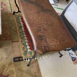 Vintage Hammered Copper Top Coffee Table 