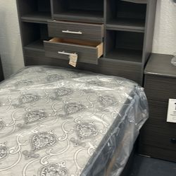 Twin Size Platform Bed And Headboard 