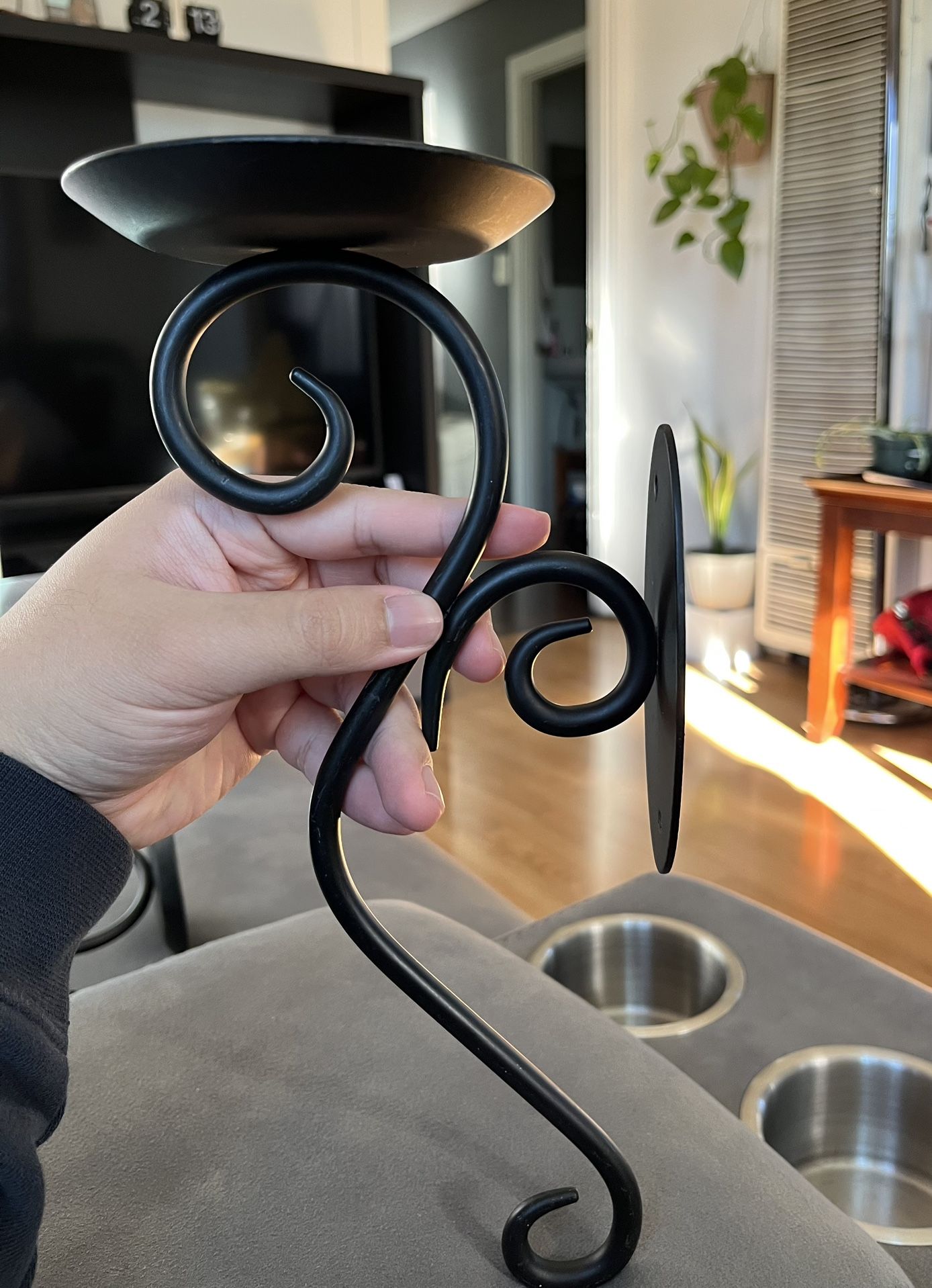 Wrought Iron Wall Scones Candle Holders 