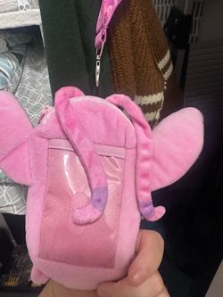 Disney Lilo and Stitch pink plush Angel Lanyard
